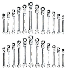 24-Piece Flex-Head Ratcheting Wrench Set SAE & Metric 72-Tooth Cr-V Steel with Case