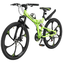 26-Inch Folding Mountain Bike Full Suspension 21-Speed Disc Brakes High Carbon Steel Frame