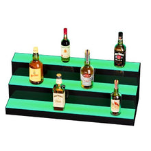 3 Tiers 30 Inch LED Lighted Liquor Bottle Display Drink Shelves with RF Remote & App Control