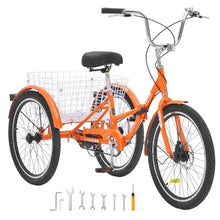 20 In Folding Adult Tricycle Lightweight Aluminum Alloy 3-Wheel Cruiser with Large Rear Basket