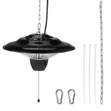 1500W Hanging Patio Heater, Outdoor/Indoor Electric Infrared Ceiling Heater with Pull Cord & Adjustable Chain, IP34 Rated for Porch, Patio, or Studio