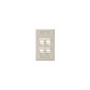 Angled Single-Gang QUICKPORT Wallplate 4-Port Light Almond 42081-4TS