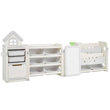 Kids Toy Storage Organizer with Bookshelf & Drawing Board
