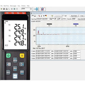 Certified Bluetooth 4-Channel Datalogging Thermometer 800025C