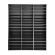 Wood Literature Organizer 48 Compartments Adjustable Shelves Countertop File Sorter (Black)
