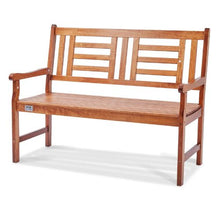 48-Inch Wood Outdoor Bench 700 lbs Capacity with Backrest and Armrests – Ideal for Garden Park Patio Yard Front Porch