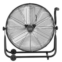 24 Inch Industrial Drum Fan - 7,500 CFM High Velocity 3-Speed Floor Fan with 360° Tilt Heavy-Duty Aluminum Blades