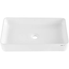 24" Rectangular Vessel Sink White Ceramic Above Counter Bathroom Basin