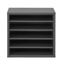 5-Compartment Literature Organizer with Adjustable Shelves Wooden MDF (Grey)
