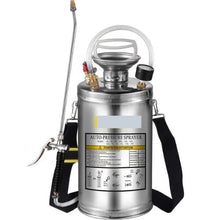 1.5-Gallon Stainless Steel Sprayer 16-Inch Wand 3.3-Ft Hose Pressure Gauge & Adjustable Nozzle