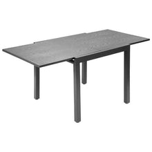 32–63 Inch Rectangular Patio Dining Table for 4-6 – Aluminum Frame with Metal Steel Slat All-Weather Furniture for Lawn Garden and Porch (Dark Gray)
