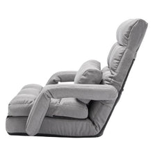 5-Position Adjustable Floor Gaming Chair with Armrests & Back Support (Gray)