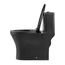 Elongated One‑Piece Dual‑Flush Toilet 12″ Rough‑In (Matte Black)