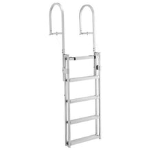 5-Step Retractable Dock Ladder 67–79" Adjustable Aluminum Pontoon Boat Swim Ladder 350 lb Capacity