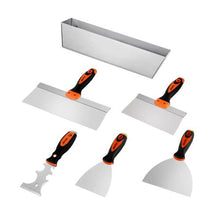 6-Piece Drywall Knife Set – Includes Scraper Putty Knives Taping Knives & Mud Pan for Home