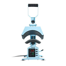 Hat Heat Press 4 Interchangeable Platens with Cap Stretcher Temperature & Time Control HTV & Sublimation Light Blue