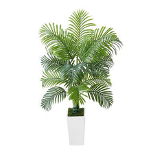 5 ft Artificial Areca Palm Tree with White Tall Planter for Home Office Indoor Outdoor