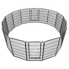 Dog Playpen 40" 16-Panel Foldable Metal Pet Fence with Door Indoor/Outdoor Exercise Pen