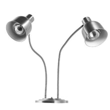 500W Electric Food Heating Lamp, Dual-Head Stainless Steel Warmer with 3 Bulbs for Catering Kitchen and Buffet Stations