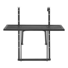 "19x24 Inch Folding Balcony Railing Table – Metal Outdoor Bar Table 5-Level Adjustable Fits 1" to 4.7" Railings