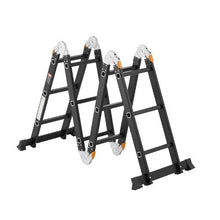 7-In-1 Folding Ladder 12 FT Extension Ladder A-Frame Telescoping Ladder with Scaffolding Plank 330 LB Capacity
