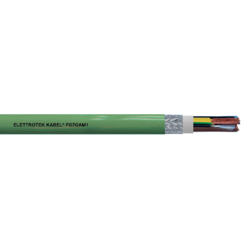 10 AWG 2C Bare Copper Shield Steel Braid Thermoplastic Halogen-Free FG7(O)AM1 0.6/1KV Armour Cable