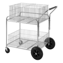 37.6 x 22.4 x 38 In Rolling File Cart 2-Tier Wire Mail Cart with Lockable Wheels 264.55 LBS Capacity