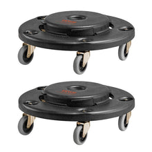 Trash Can Dolly Set of 2 - Fits 20-55 Gallon Containers 500lbs Capacity Lockable Wheels Heavy Duty Rolling Cart