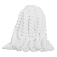 Throw Blanket 50 x 60"Faux Fur Cozy Blanket (White)