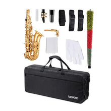 E Flat Alto Saxophone, 23-Key Brass Beginner Kit with Carrying Case (Gold)