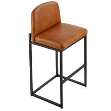 27-Inch Modern Bar Stool Set of 4 with Backrest Metal Legs Easy Assembly Armless Bar Chair for Bar and Cafe (Brown)