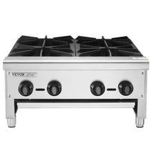 Commercial 4-Burner Gas Stove 112,000 BTU Propane/Natural Gas Range Stainless Steel