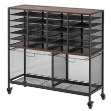 Rolling File Cart 24-Slot Mobile Filing Cabinet with Lockable Wheels 264.55 LBS Capacity (Black)