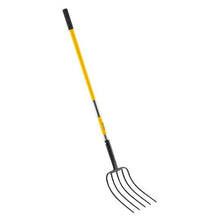 5-Tine Garden Fork – Heavy Duty Fiberglass Handle Pitchfork for Digging Composting & Aeration