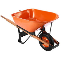 Heavy-Duty Garden Wheelbarrow – 6 Cu. Ft. Load 330 lbs Capacity Single Wheel 16" Wide Track Easy Loading Dump Cart