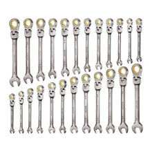 24-Piece Flex-Head Ratcheting Wrench Set SAE & Metric Cr-V Steel with Case
