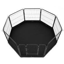 Dog Playpen 8-Panel 24" Foldable Metal Fence with Door Bag & Pad