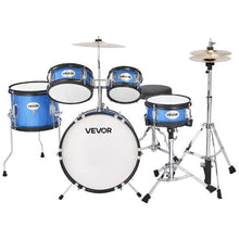 Kids 5-Piece 14″ Junior Drum Set – Beginner Kit with Throne & Cymbal (Blue)