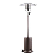 50,000 BTU Propane Patio Heater Hammered Metal Round Table & Wheels Bronze