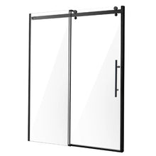 Frameless Shower Door 58-59 W x 75 H in Sliding Glass Matte Black Hardware