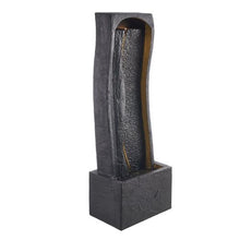 LED 1-Tier Rock Water Fountain 38.6" Floor Standing with Pump & Light Indoor/Outdoor Garden Decor