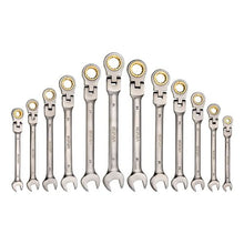 12-Piece Metric Flex-Head Ratcheting Wrench Set 8–19 mm Cr-V Steel with Pouch