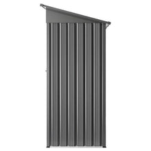 5 x 3 FT Metal Garden Shed Lockable Door 2 Louver Vents Sloped Roof Outdoor Storage (Gray)