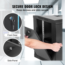 200 lbs Capacity 6U Wall Mount Server Cabinet with Locking Glass Door