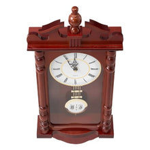 Grandfather Clock 23.2" Vintage Pendulum Wall Clock Quiet Quartz Movement (Cherry Finish)