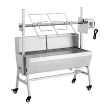 Rotisserie Grill 38W Charcoal Pig & Lamb Roaster 132 LB Capacity 7-Level Height Stainless Steel
