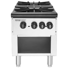 Commercial 2-Burner Gas Stove 180,000 BTU Propane/Natural Gas Range Stainless Steel