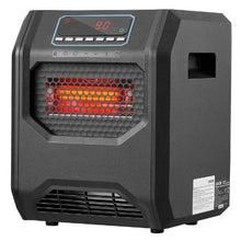 Infrared Heater 1500W Electric Space Heater 3 Heat Settings Remote 12H Timer Wheels (Black)