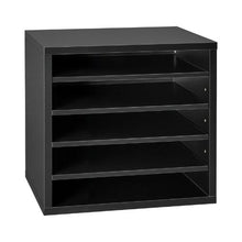 5 Compartment Desk Literature Organizer File & Mail Sorter – (Black)