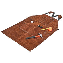 Professional Cowhide Leather Welding Apron – Flame Resistant Heavy Duty Welder Apron with 6 Tool Pockets